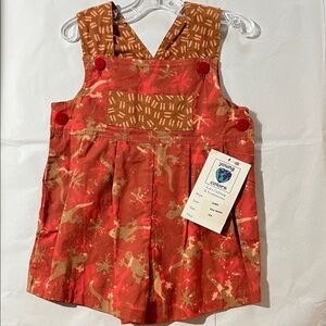 Vintage Young Colors Batik Red and Brown Kids One Piece